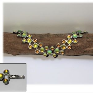 Beautiful  Frosted Art Glass Saturn Bracelet